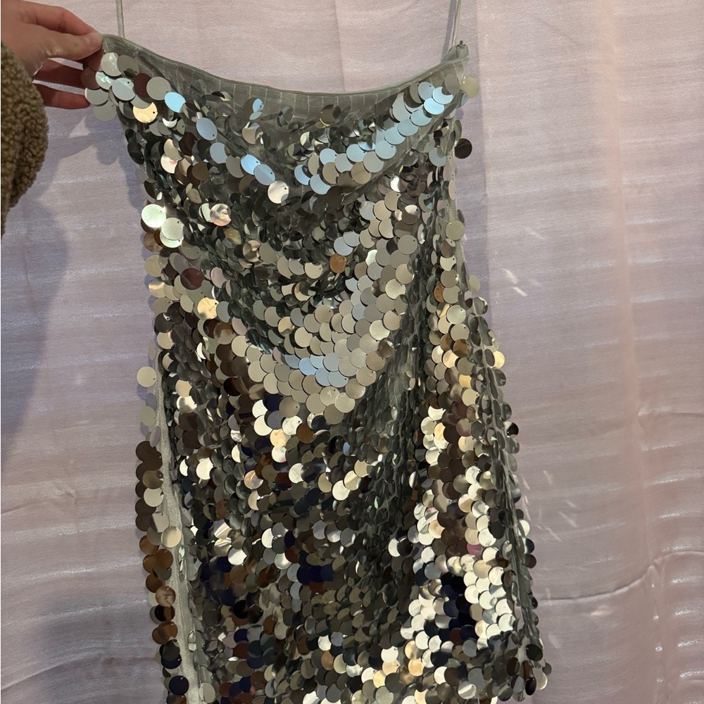 12th Tribe Metallic Gray Dress